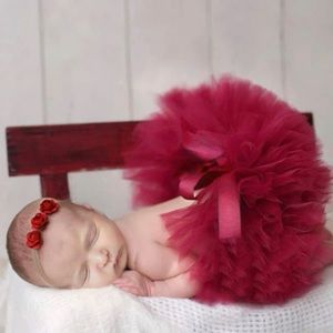 Newborn Girl Photography Bow Front Tutu Skirt With Headband